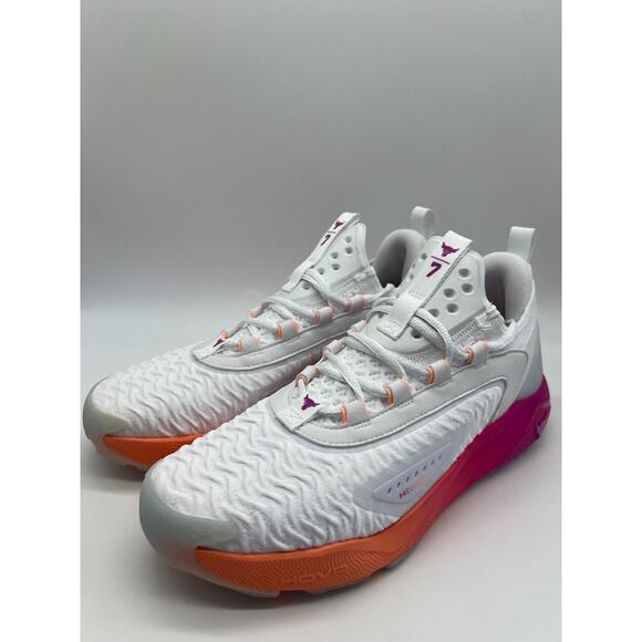 Under Armour Project Rock 7 White Vivid Magenta 30227600-101 Men's Size 10 - Picture 10 of 12